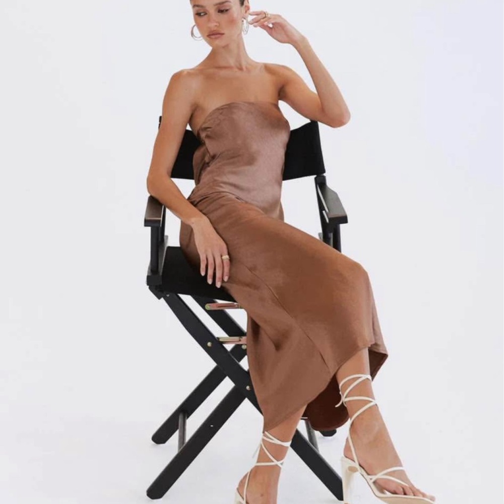 Princess Polly Brown Strapless Slip Dress Cocktail
